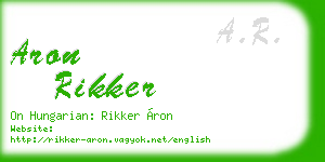 aron rikker business card